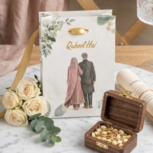 Bid boxes with Qubool Hai writing